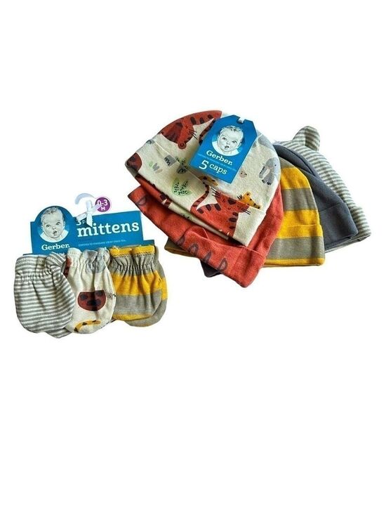 Gerber Other - Gerber Baby 3-Pack Mittens 5-Pack Infant Hats‎